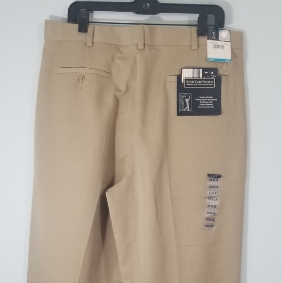 PGA Tour NWT Mens Golf Pants. Gripper Waistband Scorecard Pocket. 36"W x 32"L. - Picture 4 of 9